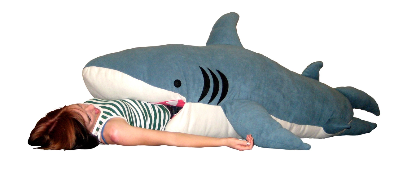 Original stuffed Chumbuddy - Super size shark sleeping bag Over 6.5 Feet long Perfect Gift