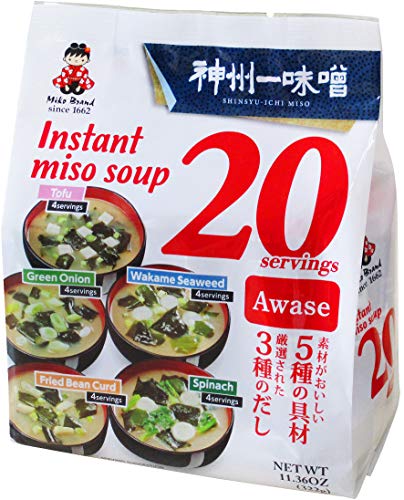 Miko Brand Miso Soup 20 Piece Value Pack, Awase, 11.36 Ounce (Pack of 1) - 11.36 Ounce (Pack of 1)