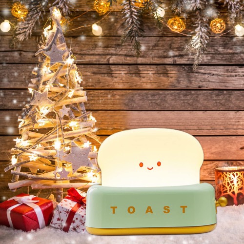 Ipalmay Cute Bread Led Night Light,USB Rechargeable Toast Night Lamp,Home Night Light Bedside Sleep Lamp Desk Decor for Kids