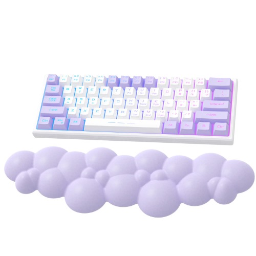 Attack Shark Purple Cloud Soft Comfortable Keyboard Wrist Rest,Anti-Skid Ergonomic Wrist Support Keyboard,Desk Hand Wrist TKL Mechanical Keyboard/Full Size Gaming Keyboard,15.2x4.4x1.2 inch Palm Rest