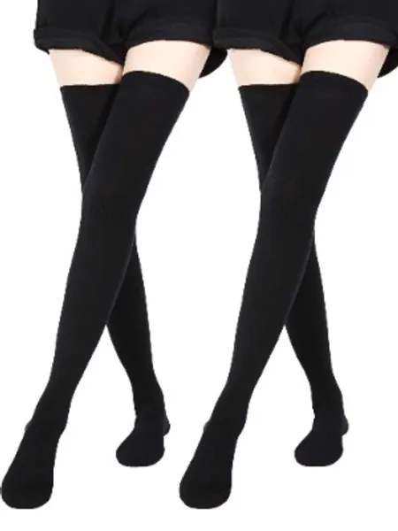Extra Long Socks Thigh High Cotton Socks Extra Long Knee Boot Stockings for Women