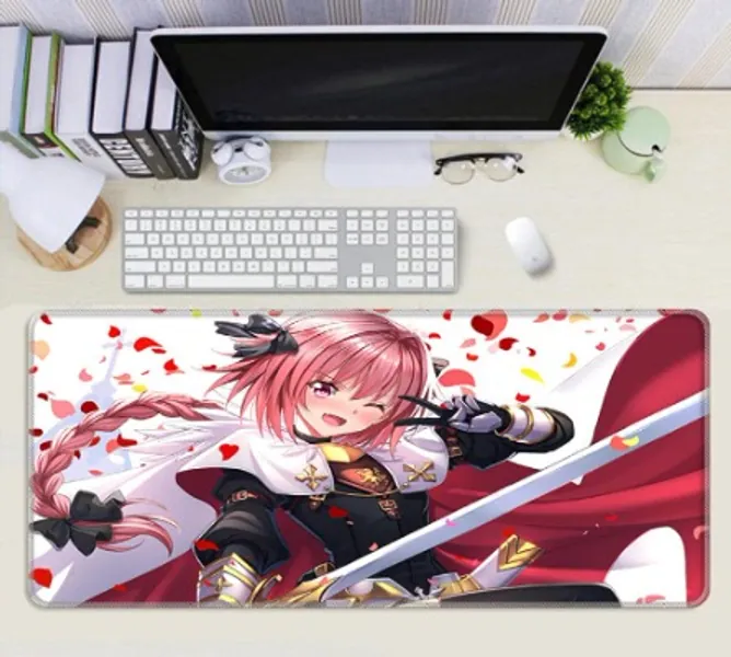 Mousepad Astolfo Large Extended Gaming Mouse Pad Natural Rubber Base Waterproof Computer Keyboard Pad Mat for Esports Pros/Gamer/Desktop/Office/Home A XL(30x80cm)