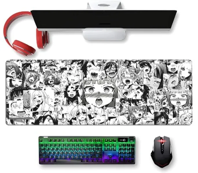 Large Anime Mouse Pad Extended Gaming Mousepad Long Non-Slip Rubber Hentai Desk Pads for Computer 11.8x31.5 in
