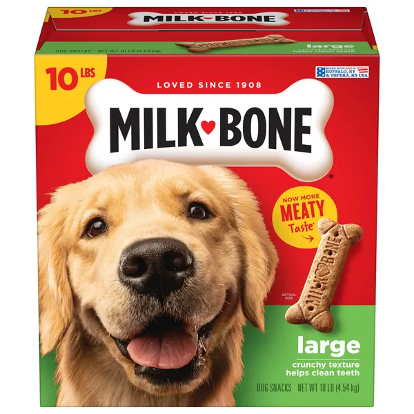 Milk-Bone Original Dog Treat Biscuits, Crunchy Texture Helps Clean Teeth - 10 Pound (Pack of 1) Large