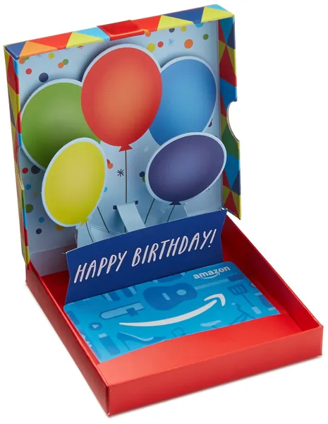 Amazon.com Gift Card in a Birthday Pop-Up Box - 0 Birthday Pop-Up Box
