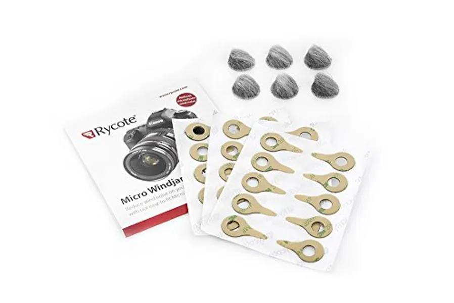 Rycote Micro WJ Micro Wind Jammer, Gray x 6, Adhesive Pads x 30, Micro WJ