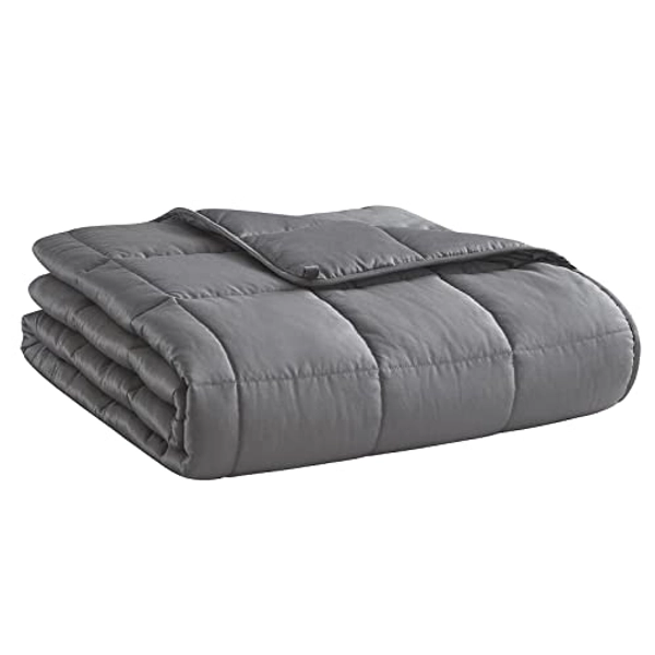 Weighted Blanket (Dark Grey,48"x72"-15lbs) Cooling Breathable Heavy Blanket Microfiber Material with Glass Beads Big Blanket for Adult All-Season Summer Fall Winter Soft Thick Comfort Blanket - Dark Grey - 48" x 72" | 15lbs