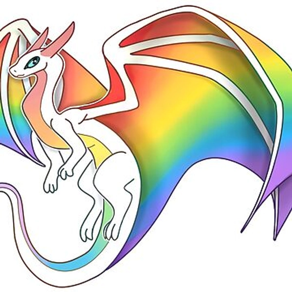 Rainbow Pride Gradient Dragon Friend | Sticker