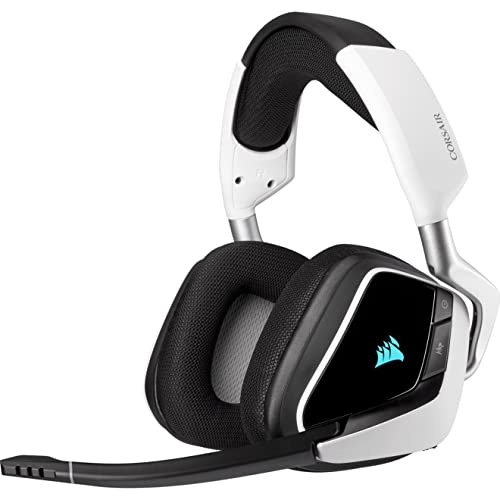 Corsair VOID RGB Elite Wireless Premium Gaming Headset with 7.1 Surround Sound - Discord Certified - Works with PC, PS5 and PS4 - White (CA-9011202-NA) - VOID RGB ELITE WIRELESS - White