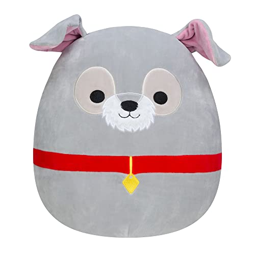 Squishmallows SQK0311 Disney 14-Inch Add Tramp to Your Squad, Ultrasoft Stuffed Animal Large, Official Kellytoy Plush, Grey - Tramp