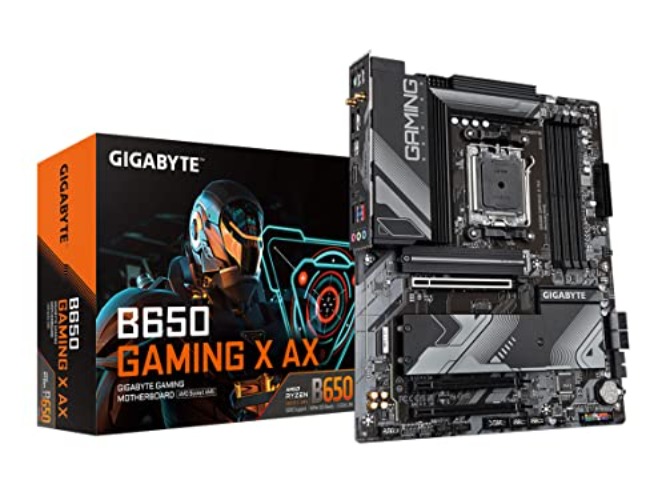 GIGABYTE B650 Gaming X AX (AM5/ LGA 1718/ AMD/ B650/ ATX/ 5-Year Warranty/ DDR5/ PCIe 4.0 M.2/ PCIe 4.0/ USB 3.2 Gen2x2 Type-C/AMD Wi-Fi 6E/ Realtek 2.5GbE LAN/Motherboard) - Motherboard
