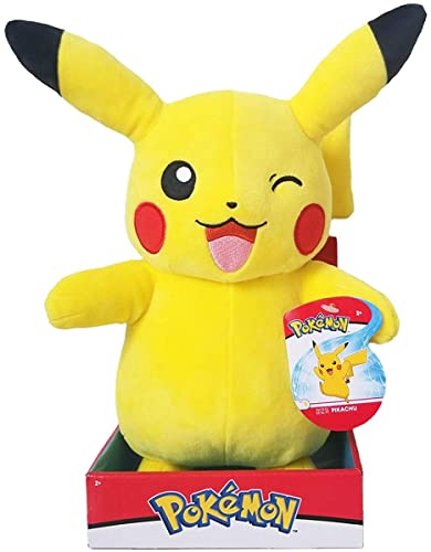 Pokémon Pokemon 97730 30 cm plush Pikachu PLUSH-12-Inch Authentic Details-Toys for Kids, Single, Mehrfarbig