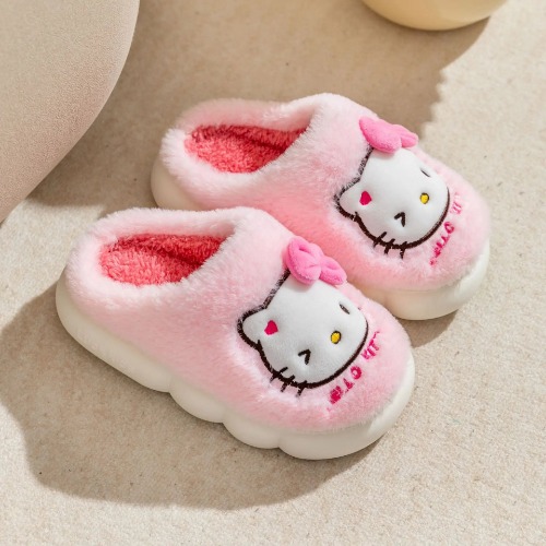 Hello Kitty Non-Slip Plush Slippers: Kawaii Cartoon Anime Gift for Girls - Hello Kitty-1 / 39-40(23.5cm)