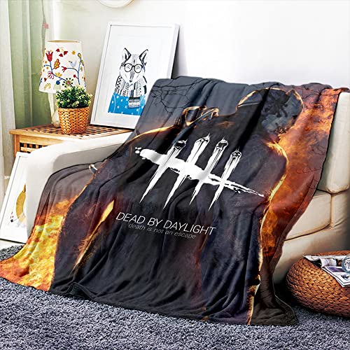 VOZMIO Dead By Daylight Flannel Warm Soft Plush on The Sofa Bed Blanket Suitable for Air Conditioning Blanket Nap Blanket (60 * 80 in(150 * 200 CM)) - 60*80 in(150*200 CM)