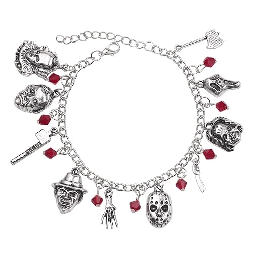 VNEWSCHI European and American Classic Horror Film Series Villain Character Bracelet Halloween Bracelet Charm Bracelet Women's Men's Witchcraft Jewelry Gifts for Friends