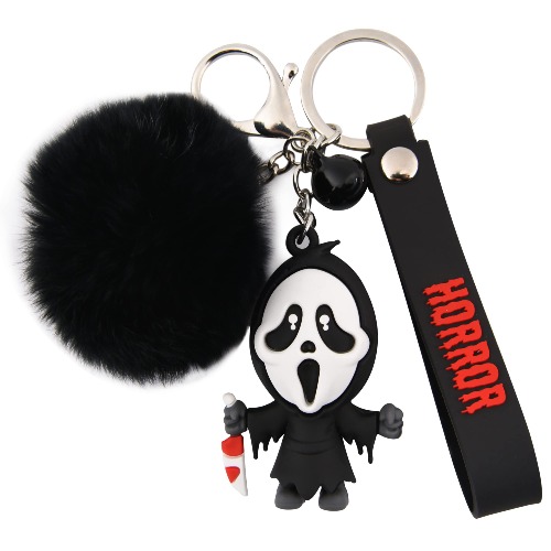 Women Men Halloween Keychain Horror Movie Keychains Small Bell for Party Favor - K303