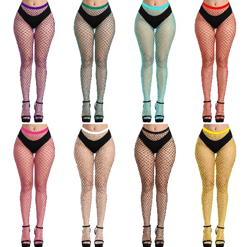 FEPITO 8 Pairs Fishnet Stockings Tights High Waist Stockings Leggings for Women - Multicolor