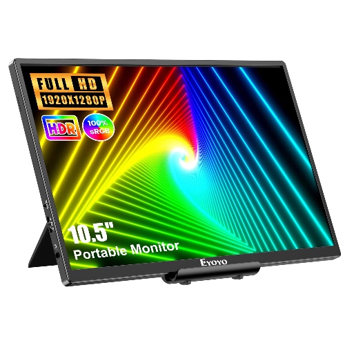 Eyoyo Portable Monitor for Laptop, 10.5 Inch Small Monitor 1920x1280 USB C Computer Display Travel Monitor with HDMI, External Monitor for PC Phone Xbox Switch PS4, 178° IPS Screen, Plug and Play - 