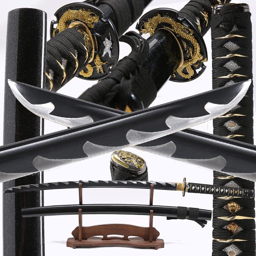 swoid-1045/1060 high Carbon Steel,Hademade Heat Tempered Full Handmade Hand Forged Samurai Japanese Real Authentic Katana ,Full Tang,Functional,Practical Sharp。 - 1060high carbon steel-dragon