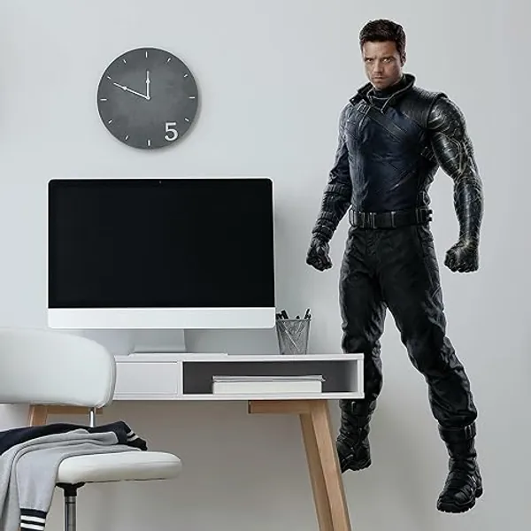Roommates RMK4700GM Falcon Winter Soldier Peel and Stick Decals, red, Blue, Black - Giant Bucky