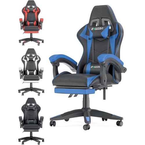 Dragon Gaming Chair with Footrest - Blue
