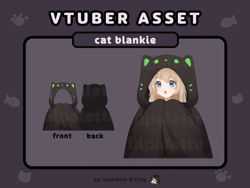 Vtuber Asset / Manta de gato negro
