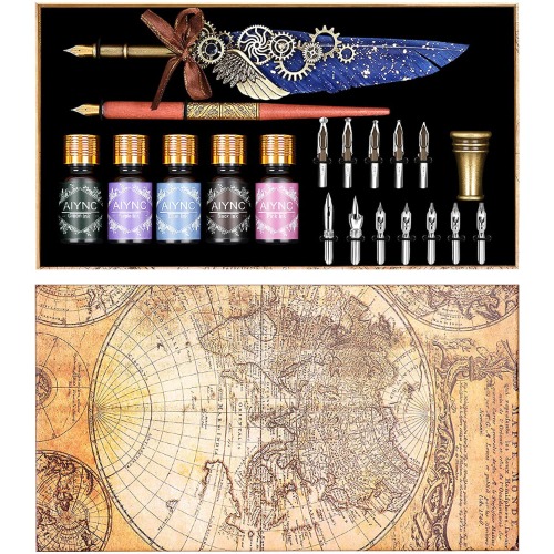  Feather Pen Ink Set 