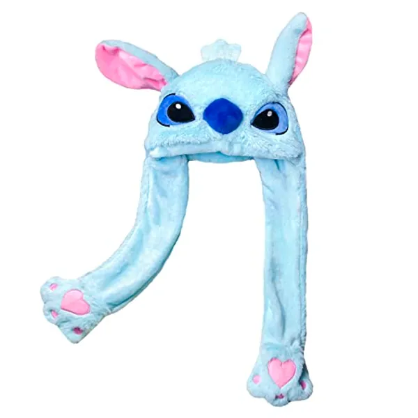 zibewlr Girls Ear Moving Jumping Hats Warm Plush Rabbit Winter Caps Cute Bunny FuzzyHat Halloween ChristmasNovelty party hat
