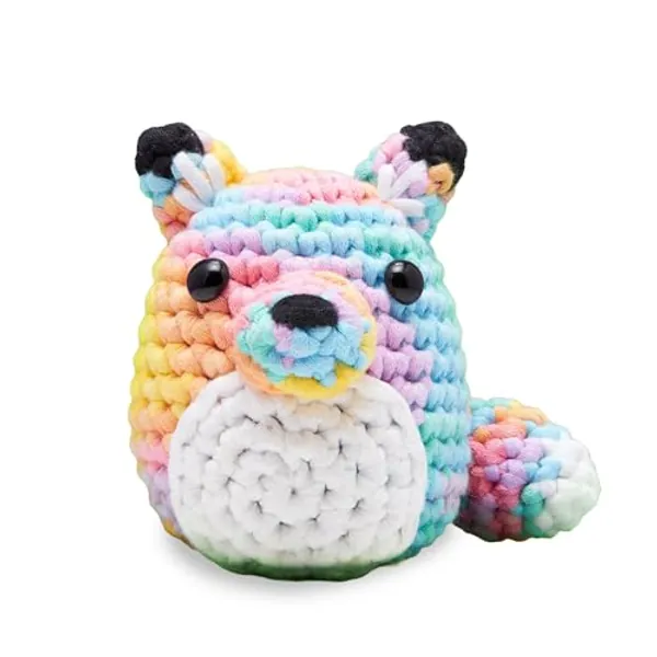 The Woobles Beginners Crochet Kit with Easy Peasy Yarn as seen on Shark Tank - with Step-by-Step Video Tutorials - Pastel Felix The Fox