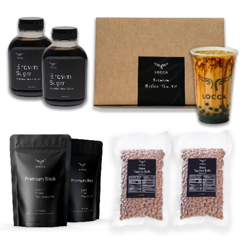 Brown Sugar Boba Tea Kit with Boba Pearls | Brown Sugar Syrup Bubble Tea Kit | Brown Sugar Boba Boba Kit up to 40 Drinks | Brown Sugar Boba Pearls Black Sugar Boba Tea