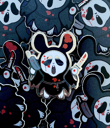 Scream Bunny Pins - Black