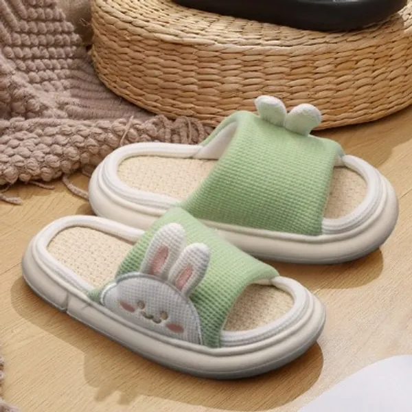 Cute Linen Slippers Women Cotton Slippers Kawaii Slippers | Etsy