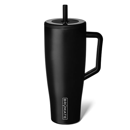 BrüMate Era 40 oz Tumbler with Handle and Straw | 100% Leakproof Insulated Tumbler with Lid and Straw | Made of Stainless Steel | Cup Holder Friendly Base | 40oz (Matte Black) - Matte Black - 40oz