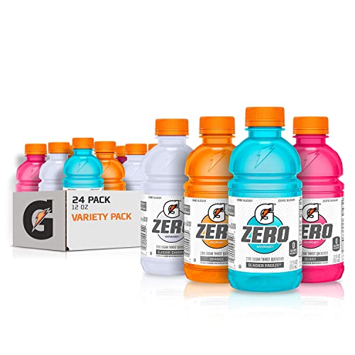 Gatorade Zero Sugar Thirst Quencher, Glacier Cherry Variety Pack, 12 Fl Oz (Pack of 24) - Zero - Glaciery Cherry Variety Pack - 12 Fl Oz (Pack of 24)
