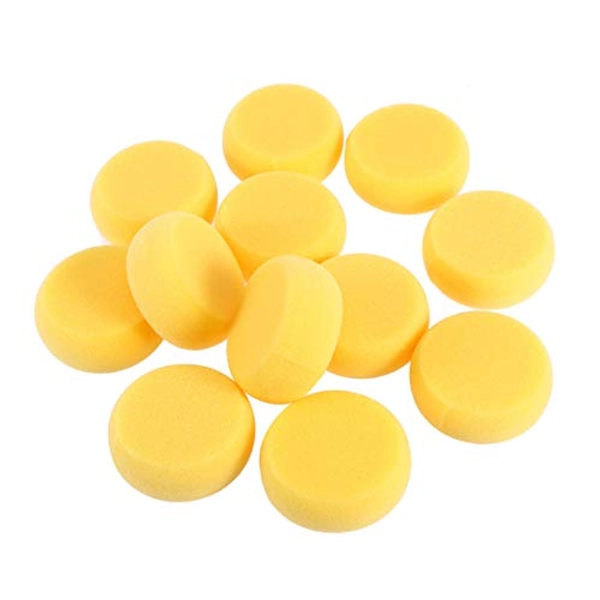ULTNICE 12pcs Round Paint Sponge Craft Sponges for Painting Pottery Watercolor Art Sponges Yellow