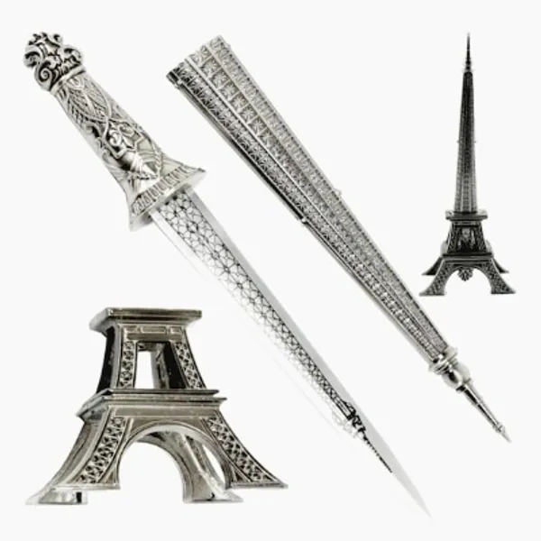 Paris Eiffel Tower Letter Opener Gift W/ Display Stand | Etsy