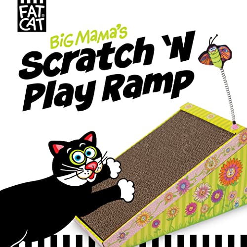 Petmate FAT CAT Big Mama's Scratch 'n Play Ramp Reversible Cardboard Toy