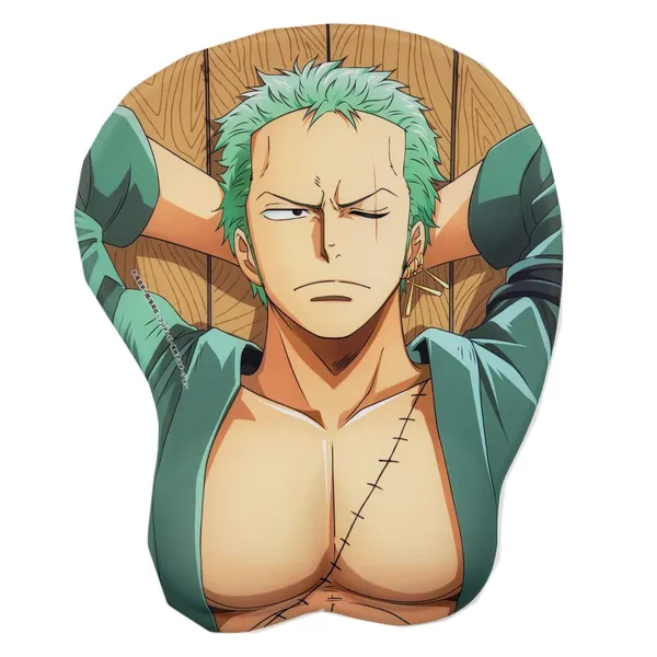 BOO ACE One Piece Roronoa Zoro Mouse Pads with Silicone Wrist Rest 3D Anime Gaming Mousepads 2Way Skin (MP1000) - 