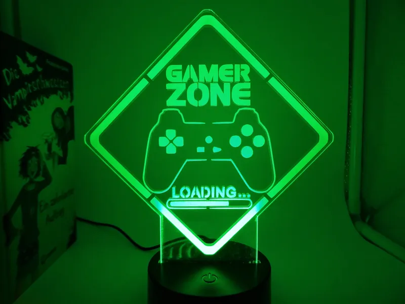 Gaming deco lamp desk decoration, gift idea for gamers to home decoration and gaming setup and gaming room