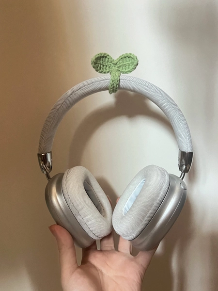 Crochet Sprout Leaf Headphone Accessory