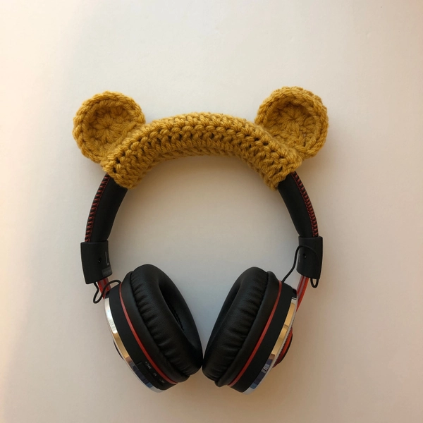 Crochet Bear Ears Headphone Cover Headphones Accessory Animal Ears Headphone Cozy