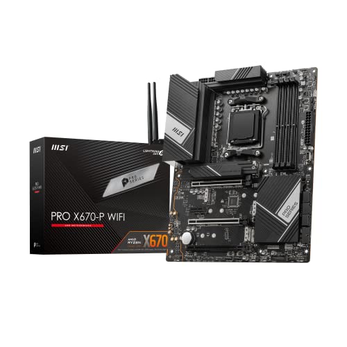 MSI PRO X670-P WiFi ProSeries Motherboard (AMD AM5, DDR5, PCIe 4.0, SATA 6Gb/s, M.2, USB 3.2 Gen 2, Wi-Fi 6E, HDMI/DP, ATX) - ATX - PRO X670-P WIFI