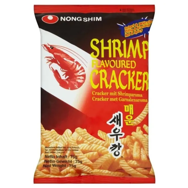 Nong Shim Shrimp Crackers - Hot & Spicy (75g) - Pack of 2 - 
