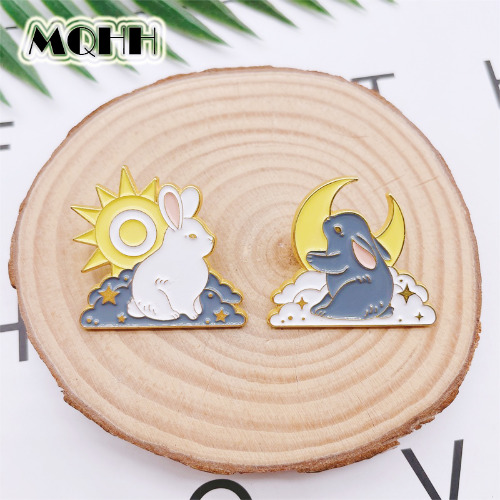 Bunny Sun and Moon Pins