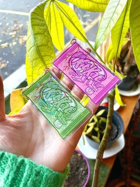 Cute Bunny Rabbit Sakura Matcha Kit Kat Glitter Holographic | Etsy