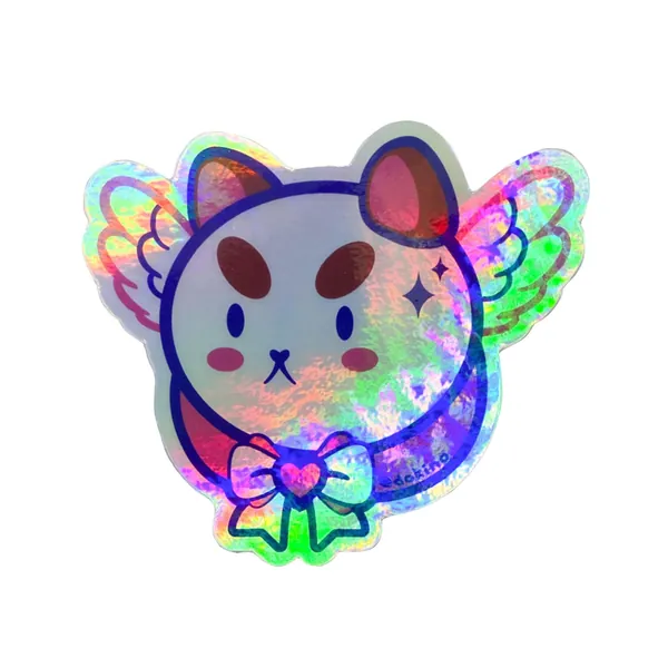 Bee and Puppycat Holographic Vinyl Sticker Kawaii Cartoon Waterproof Animation Fanart Stickers