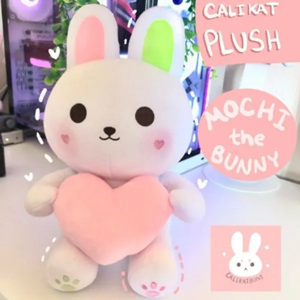 Calikat Bunny Plush mochi// Cute Plushie Kawaii Plush | Etsy