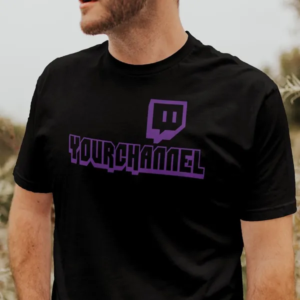 TWITCH Tv Your Channel Custom Text TTV Personalized Merch - streamer gift (S-5XL)