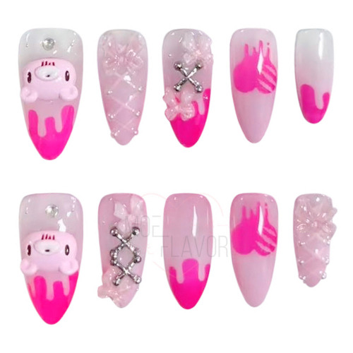Pre-Order Press-On Nails [MF x Gloomy Bear] - Pink / 2nd Batch Pre-Order M