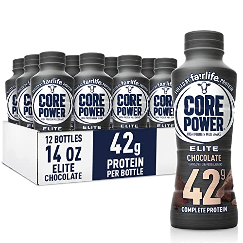 Core Power Fairlife Elite 42g High Protein Milk Shakes For kosher diet, Ready to Drink for Workout Recovery, Chocolate, 14 Fl Oz (Pack of 12), Liquid, Bottle - Chocolate - 14 Fl Oz (Pack of 12)
